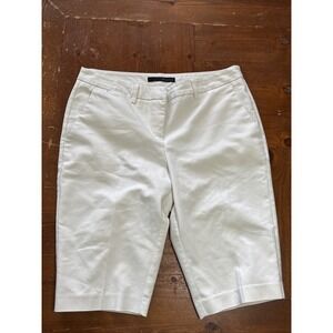 Harve' Bernard Women's Off White Mid Rise Flat Front Preppy Shorts Size 8